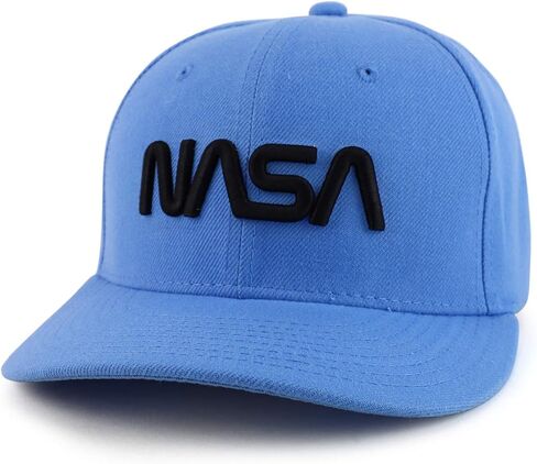 Armycrew Officially Licensed NASA Worm Letter 3D Puff Embroidered Baseball Cap in Saudi Arabia