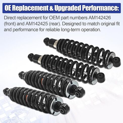 طقم ممتص الصدمات الأمامي والخلفي AM142426 AM142425 متوافق مع John Deere Gator XUV 825i 625i 855D 825M 855M 825E 855E in Kuwait