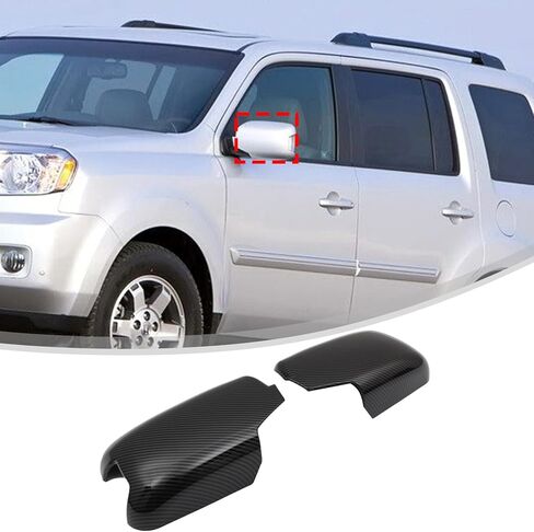 Door Side Rearview Mirror Cap Cover Trim Compatible with Honda Pilot 2009 2010 2011 2012 2013 2014 2015 Accessories, ABS Exterior Mirror Covers Side Caps Accessories (Matt Black) in Saudi Arabia