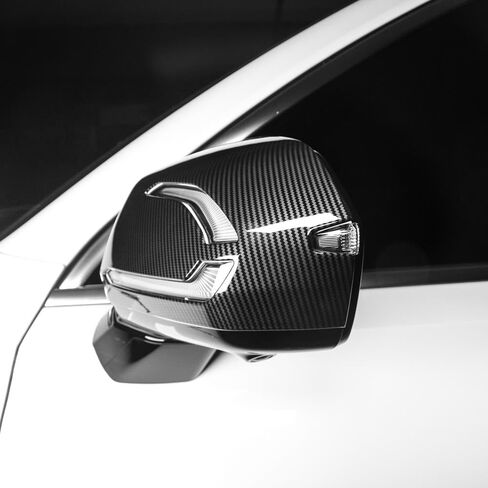 CNAURDA Carbon Fiber ABS Car Exterior Mirror Cover Protective Cap & Door Handle Covers Replace Side Rearview Mirror Trim Accessories Compatible with Hyundai Palisade 2020-2025,Pack of 6 in Kuwait