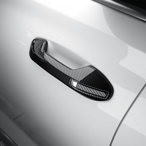 CNAURDA Carbon Fiber ABS Car Exterior Mirror Cover Protective Cap & Door Handle Covers Replace Side Rearview Mirror Trim Accessories Compatible with Hyundai Palisade 2020-2025,Pack of 6 in Kuwait