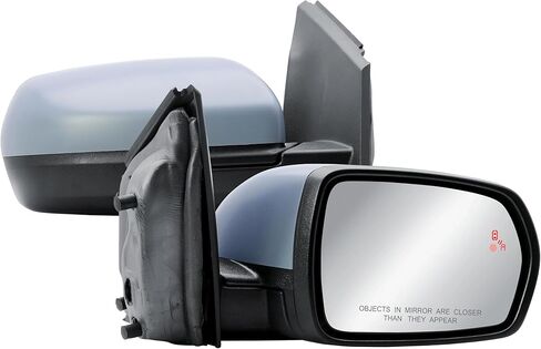 Replacement Passenger Right Side Door Mirror Electric Heated Glass with BLIS Textured Black Back Cover Manual Folding for Ford Edge 2015-2023 in Saudi Arabia