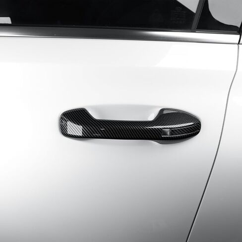 CNAURDA Carbon Fiber ABS Car Exterior Mirror Cover Protective Cap & Door Handle Covers Replace Side Rearview Mirror Trim Accessories Compatible with Hyundai Palisade 2020-2025,Pack of 6 in Kuwait