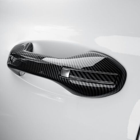 CNAURDA Carbon Fiber ABS Car Exterior Mirror Cover Protective Cap & Door Handle Covers Replace Side Rearview Mirror Trim Accessories Compatible with Hyundai Palisade 2020-2025,Pack of 6 in Kuwait