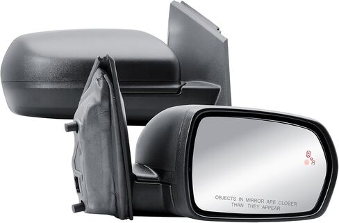 Replacement Passenger Right Side Door Mirror Electric Heated Glass with BLIS Textured Black Back Cover Manual Folding for Ford Edge 2015-2023 in Saudi Arabia