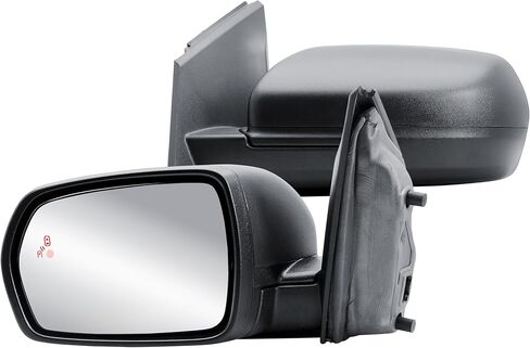 Replacement Passenger Right Side Door Mirror Electric Heated Glass with BLIS Textured Black Back Cover Manual Folding for Ford Edge 2015-2023 in Saudi Arabia
