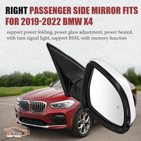 Right Passenger Side Mirror Fits for BMW X4 2019-2022 Support Power Folding Support BSM Glass Adjustment Power Heated with Turn Signal Light with Memory in Kuwait