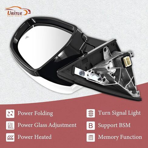 Right Passenger Side Mirror Fits for BMW X4 2019-2022 Support Power Folding Support BSM Glass Adjustment Power Heated with Turn Signal Light with Memory in Kuwait