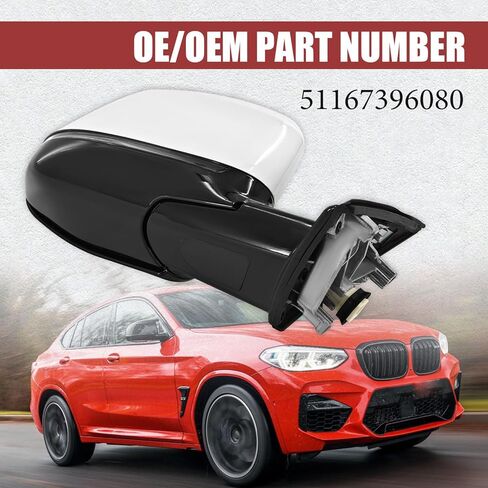 Right Passenger Side Mirror Fits for BMW X4 2019-2022 Support Power Folding Support BSM Glass Adjustment Power Heated with Turn Signal Light with Memory in Kuwait