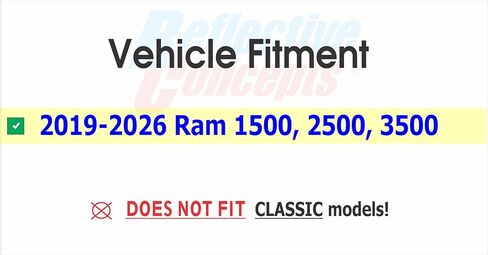 Reflective Concepts 4x4 Emblem Overlay Decal Sticker -Fits: 2019-2026 Ram, NOT for Classic - (Color: Gloss Black) in Saudi Arabia