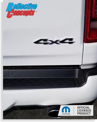 Reflective Concepts 4x4 Emblem Overlay Decal Sticker -Fits: 2019-2026 Ram, NOT for Classic - (Color: Gloss Black) in Saudi Arabia