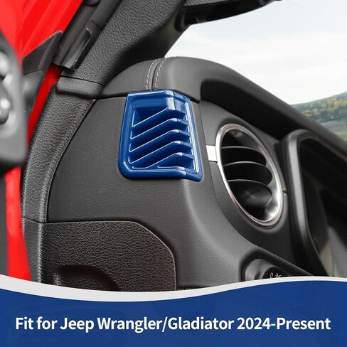 for Wrangler Dash Side Air Vent Cover Trim for Jeep Wrangler/Gladiator 2024-Present Blue Interior Accessories 2pcs in Kuwait