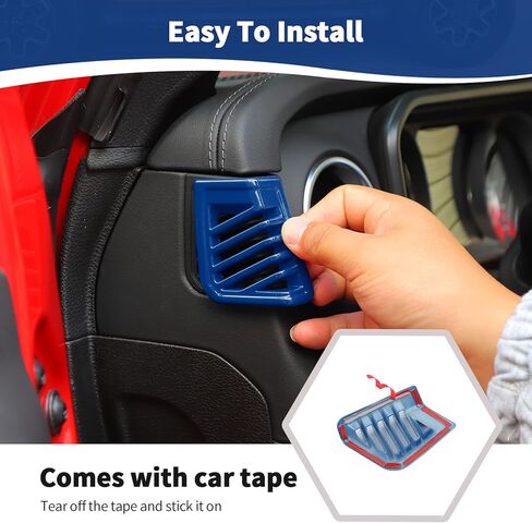 for Wrangler Dash Side Air Vent Cover Trim for Jeep Wrangler/Gladiator 2024-Present Blue Interior Accessories 2pcs in Kuwait