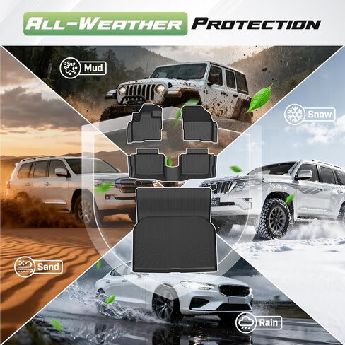 Taurus Floor Mats - Car Mats for Ford Taurus Gasoline 2010-2019, All Weather Floor Mats and Cargo Liner for Taurus Accessories, Heavy Duty Rubber Mats, Car Accessories in Saudi Arabia