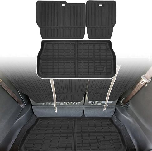 Cargo Liners Backrest Mat Compatible with Dodge Grand Caravan 7 Seat Accessories 2008-2021 Rear Trunk Mat Rear Seat Back Cover Protector All Weather Anti-Slip Split Dog Liner in Kuwait