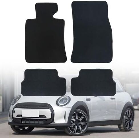 Mythoria Car Floor Mats Full Set Fit for Mini Cooper R56 2008 2009 2010 2011 2012 2013 2014 | All-Weather Protection,Black, Velour Carpet | Waterproof, with Anti-Slip Backing in Kuwait