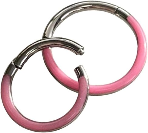 قطعة واحدة من خاتم التيتانيوم المتوهج في الظلام بمفصلات أمامية - Septum Hoop Helix Daith - 16 جم - مجوهرات الجسم in Saudi Arabia