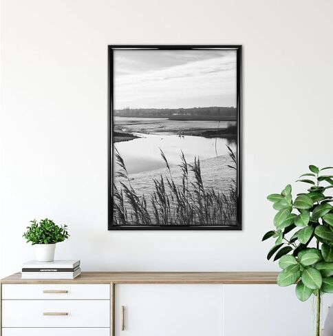 20x28 Black Picture Frame, Rounded Profile Wall Mounted Photo Frame, Minimalist Poster Frame for Home Office Wall Decor in Saudi Arabia