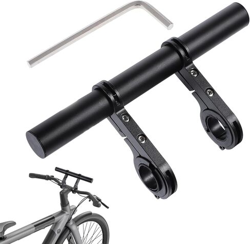 Bike Handlebar Extender, 7.9" Long Aluminum Alloy Bicycle Cross Bar Extension Multifunctional with Double Mounting Clamp Bracket, Ideal for Bicycle Motorcycle Scooter Extender Bars Phone Mount in Kuwait