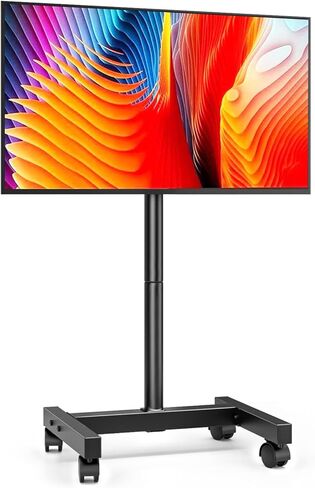 AX WABER Mobile TV Floor Stand for 13-50 inch LCD LED Flat/Curved Panel Screen TVs up to 77 lbs, Height Adjustable TV Stand Mount with VESA 200x200, Portable TV Stand with Tilt Function AX1007TBM in Kuwait