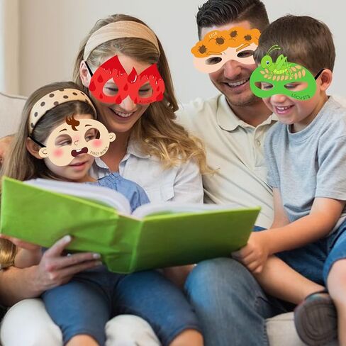 10 Pcs Passover Masks Decorations,Frogs Locust Plagues Theme Colorful Pesach Felt Face Masks Passover Party Favors Costume Accessories Seder Decoration in Kuwait