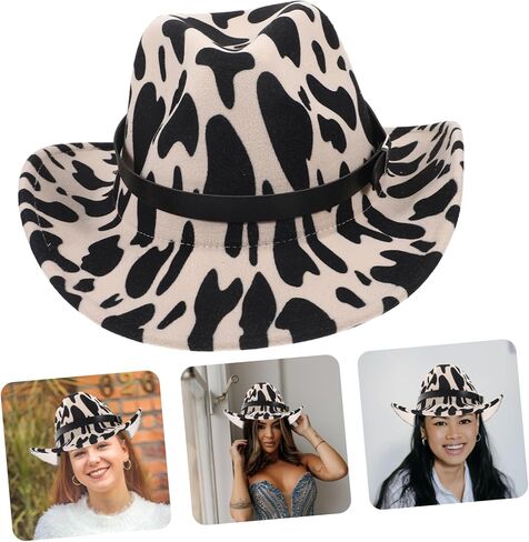 Didiseaon Cowgirl Hat Fit and Stylish Design for Dress up Parties and Outdoor Events Belted Western Hat for Women and Men Multi in Saudi Arabia