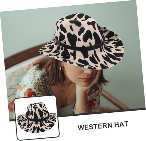 Didiseaon Cowgirl Hat Fit and Stylish Design for Dress up Parties and Outdoor Events Belted Western Hat for Women and Men Multi in Saudi Arabia