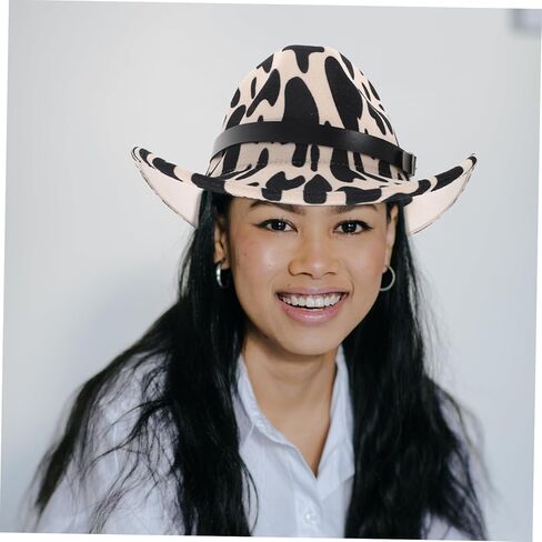 Didiseaon Cowgirl Hat Fit and Stylish Design for Dress up Parties and Outdoor Events Belted Western Hat for Women and Men Multi in Saudi Arabia