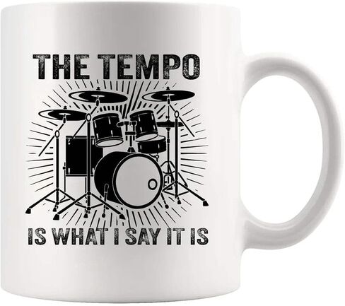 Panvola The Tempo Is What I Say It Is Drummers Gifts Drum Player Musicians Drummer Brother Boyfriend Friend Band Ceramic Mug (White) in Kuwait