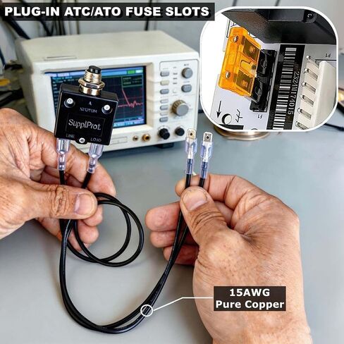 Fuse Saver & Circuit Tester Pro Kit - 3A Resettable Fuse Tester with Extra Alligator Clips, UL Rated 24V AC/DC & 125/250V AC, Universal HVAC & Short Finder Tool in Kuwait