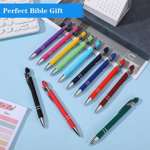 60 قلم حبر جاف مع طرف قلم - قلم منقوش لشاشات اللمس، قلم معدني قابل للنقش 2 في 1، 5 ألوان (طرف 1.0 مم/ 0.04 بوصة) in Kuwait