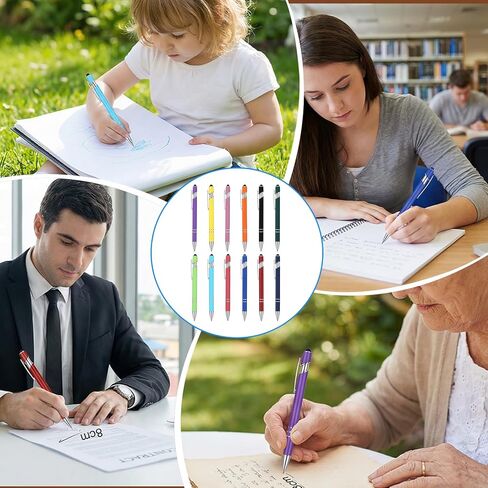 60 قلم حبر جاف مع طرف قلم - قلم منقوش لشاشات اللمس، قلم معدني قابل للنقش 2 في 1، 5 ألوان (طرف 1.0 مم/ 0.04 بوصة) in Kuwait