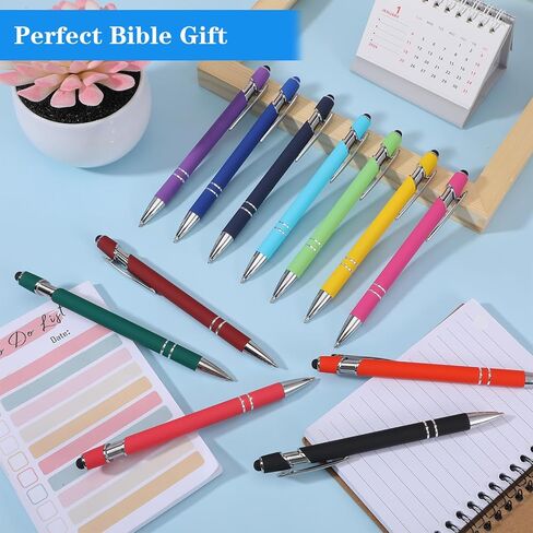 60 قلم حبر جاف مع طرف قلم - قلم منقوش لشاشات اللمس، قلم معدني قابل للنقش 2 في 1، 5 ألوان (طرف 1.0 مم/ 0.04 بوصة) in Kuwait