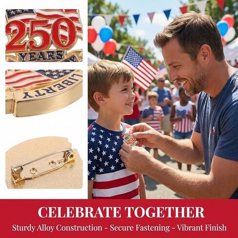 American Flag Pins 5 Pack – USA Flag Lapel Pins for Independence Day Patriotic Accessories, 250th Anniversary Commemorative Brooches for Veterans, Clothes & Hat Decor in Saudi Arabia