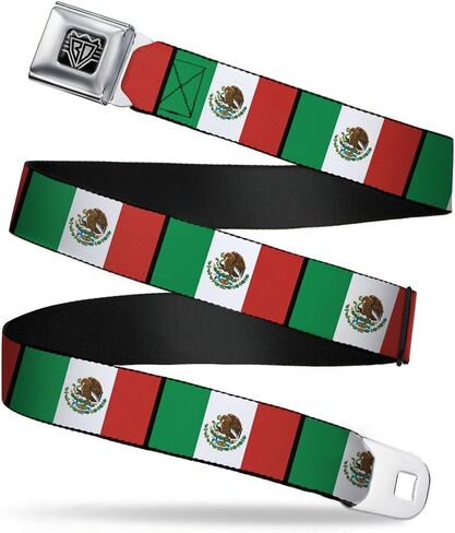 Buckle-Down Seatbelt Belt - Mexico Flags - 1.0" Wide - 20-36 Inches in Length in Saudi Arabia