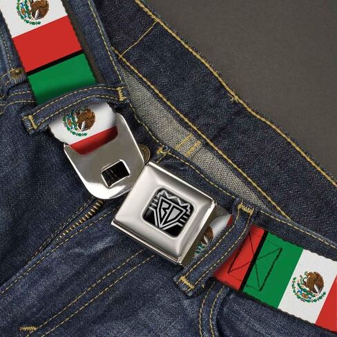 Buckle-Down Seatbelt Belt - Mexico Flags - 1.0" Wide - 20-36 Inches in Length in Saudi Arabia