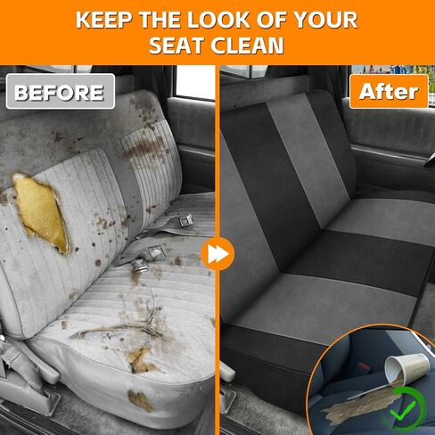 Seat Cover Compatible with 1982-1991 Chevy S10 Solid Bench Without Headrest, Dutch Velvet, Black and Charcoal in Kuwait