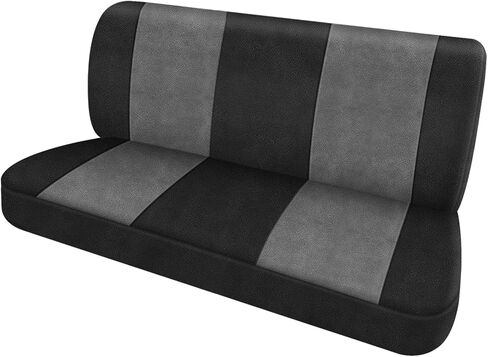 Seat Cover Compatible with 1982-1991 Chevy S10 Solid Bench Without Headrest, Dutch Velvet, Black and Charcoal in Kuwait
