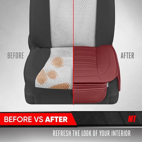 Motor Trend Seat Covers for Cars Trucks SUV, Faux Leather 2-Pack Burgundy Padded Car Seat Covers with Storage Pockets, Premium Interior Car Seat Cover in Saudi Arabia