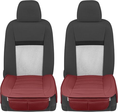 Motor Trend Seat Covers for Cars Trucks SUV, Faux Leather 2-Pack Burgundy Padded Car Seat Covers with Storage Pockets, Premium Interior Car Seat Cover in Saudi Arabia
