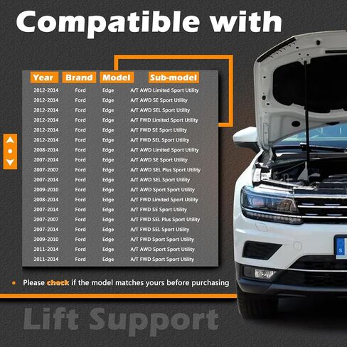 2 Pcs 22.04 in Liftgate Trunk Struts Lift Supports Compatible with Ford 07-14 Edge Shock Gas Spring Cylinder Rear Back Tailgate Hatch Replaces 7T4Z78406A10A in Saudi Arabia