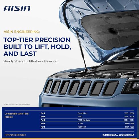 AISIN GASFD-00655 Front Hood Lift Supports Shock Struts - Compatible with Ford F-150 1995-2004, F-150 Heritage 2004, F-250 1995-1999, F-250 HD 1997, Expedition 1997-2006 - Set of 2 in Saudi Arabia