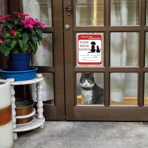 6 PCS Pet Alert Safety Fire Rescue Sticker, Pet Fire Rescue Sticker for Window and Car, in Case of Fires or Emergency Please Rescues Our Pets Stickers, 5x4 Inch in Kuwait