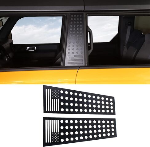 for Bronco B Pillar Post Panel Cover, American Flag Rear Door Window Decal Trim Compatible with Ford Bronco Accessories 4-Door 2021-2025 (Not for Bronco Sport) in Saudi Arabia