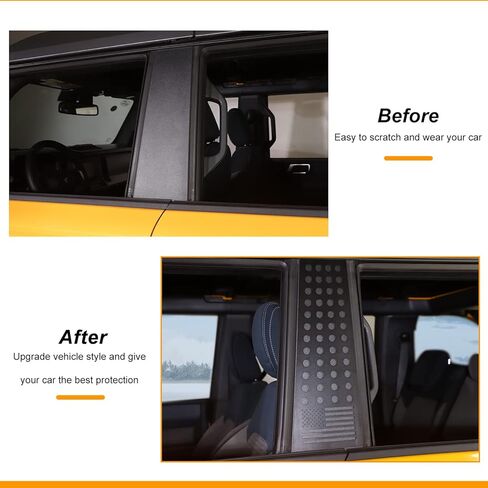 for Bronco B Pillar Post Panel Cover, American Flag Rear Door Window Decal Trim Compatible with Ford Bronco Accessories 4-Door 2021-2025 (Not for Bronco Sport) in Saudi Arabia