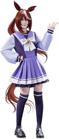 KIRA KIRA Anime Game Cosplay Costume Doki-R Winter Purple Uniform School Dress Long Sleeves Halloween Costume in Kuwait