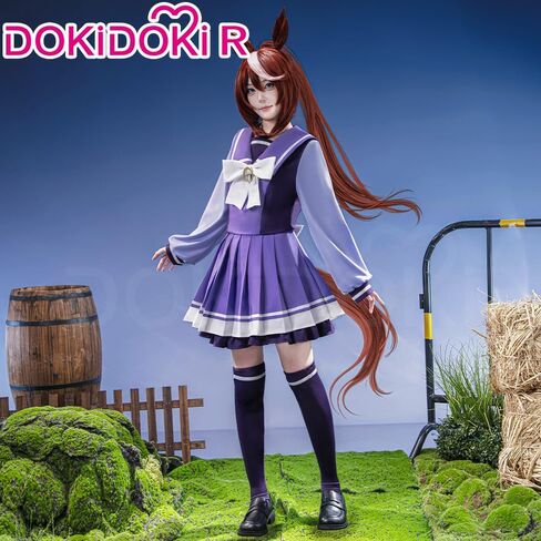 KIRA KIRA Anime Game Cosplay Costume Doki-R Winter Purple Uniform School Dress Long Sleeves Halloween Costume in Kuwait