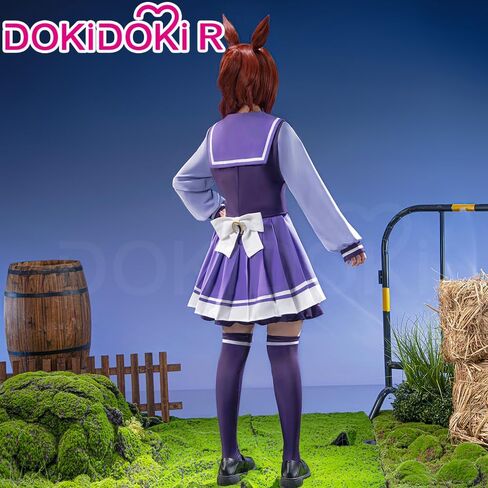 KIRA KIRA Anime Game Cosplay Costume Doki-R Winter Purple Uniform School Dress Long Sleeves Halloween Costume in Kuwait
