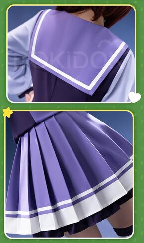 KIRA KIRA Anime Game Cosplay Costume Doki-R Winter Purple Uniform School Dress Long Sleeves Halloween Costume in Kuwait