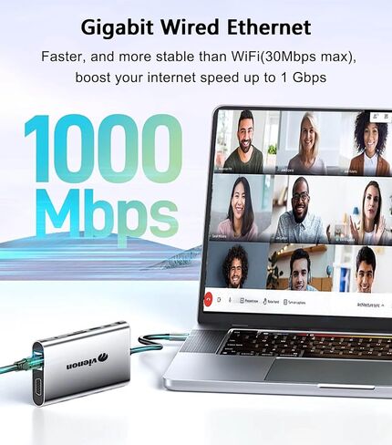 vienon USB C to HDMI Adapter for Monitor, 4K HDMI to USB C Laptop Docking Station, Thunderbolt 3/4 Compatible with MacBook Pro/Air,Galaxy S8 to S23, iPhone 15/16, iPad Pro, iMac, Surface in Kuwait